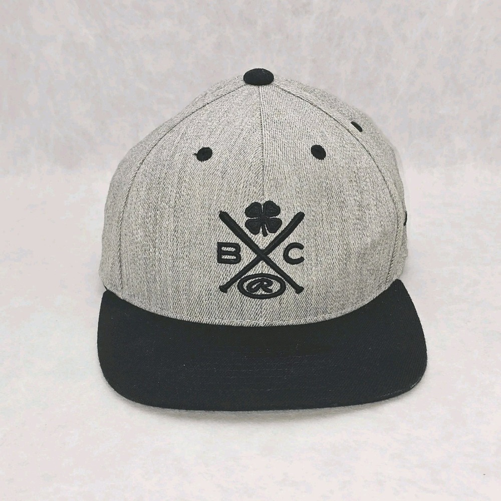 Gray and Black Men's Strapback Cap with Crossed Emblem